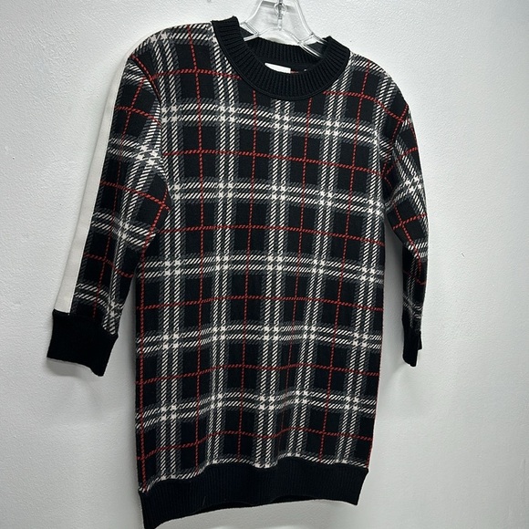 Burberry Kids Kirstin Sweater Dress Long Sleeve Merino Wool Black New Girls 8 - Picture 2 of 8